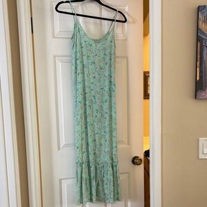 O'Neill Aqua Floral Spaghetti-Strap Maxi Dress